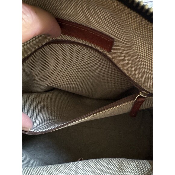 Dooney & Bourke Dillen Crossbody Satchel Navy & Tan Pebbled Leather - Picture 11 of 12